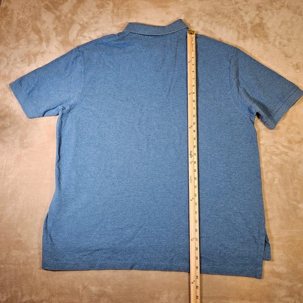 Polo Ralph Lauren Blue Heathered Cotton Mesh Polo Shirt Mens 1XB Big RN41381